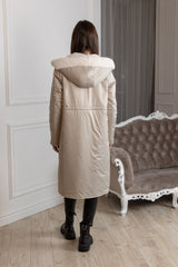 ⇆ Reversible Faux Alpaca Satin Hooded Coat Alaska® Outerwear Company