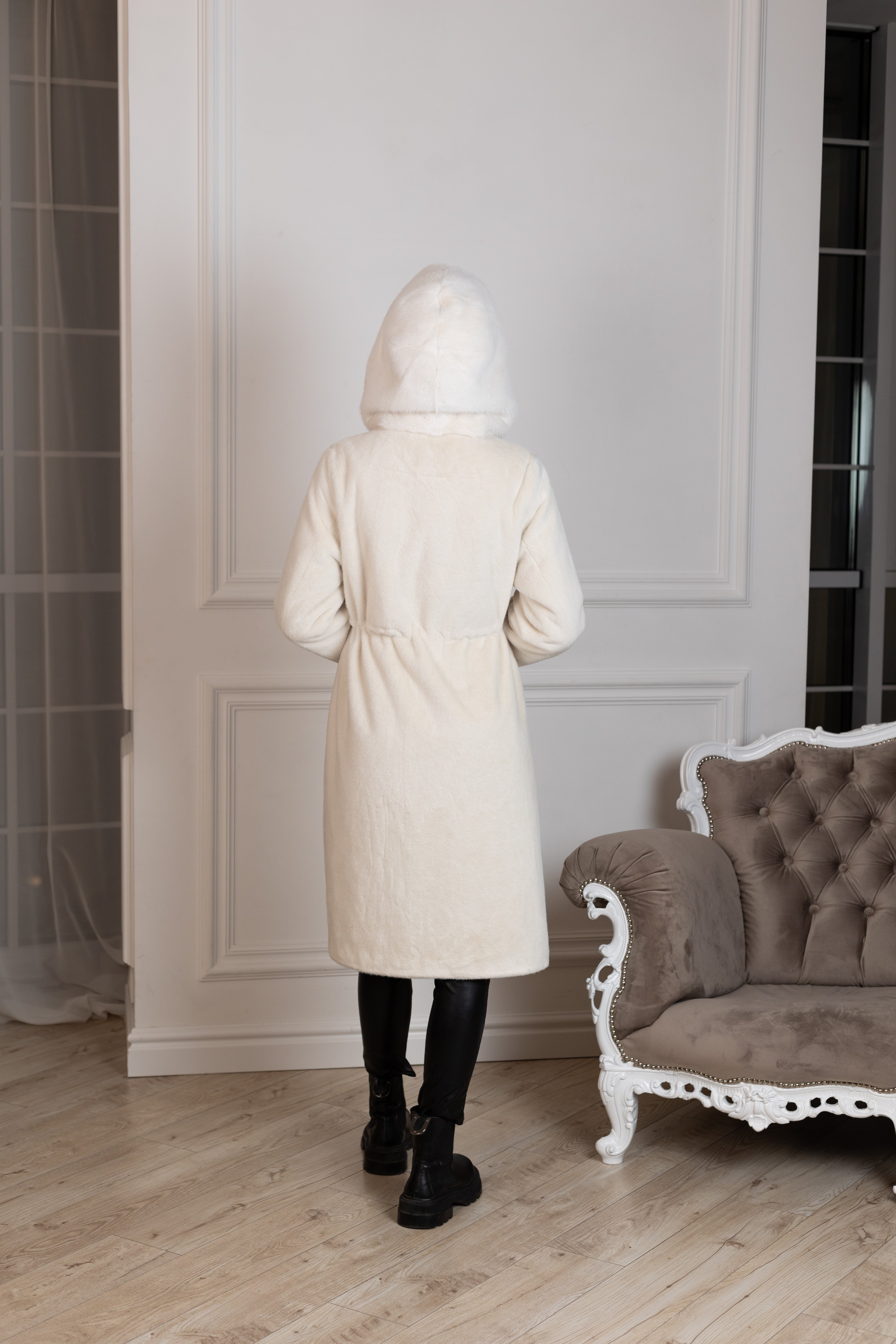 ⇆ Reversible Faux Alpaca Satin Hooded Coat Alaska® Outerwear Company