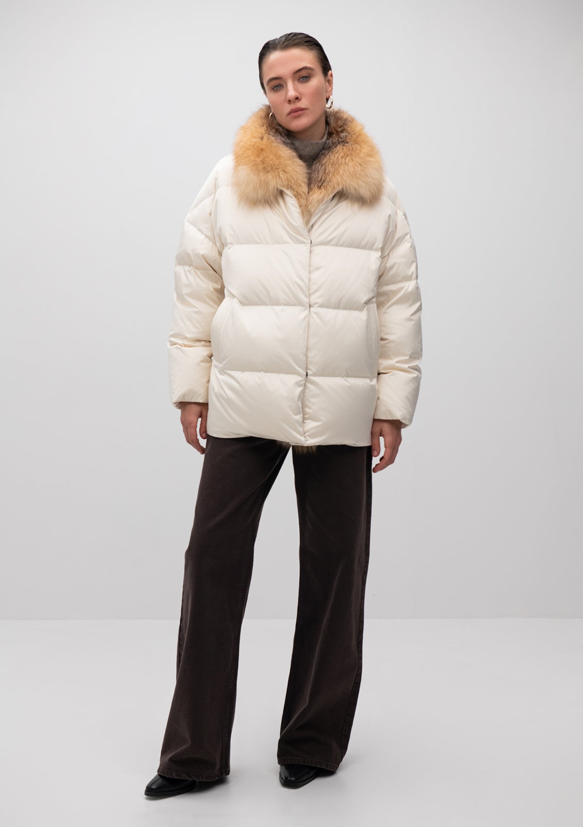 Macaire Genuine Silver Fox Fur Down Fill Coat Alaska® Outerwear Company