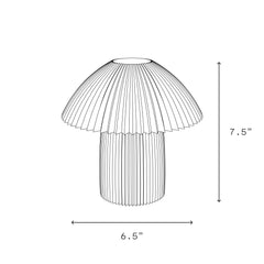 Line drawing of a lampshade with dimensions labeled