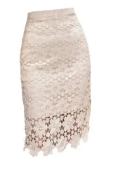 Lace Midi Skirt | Cotton Blend with Empire Waistline