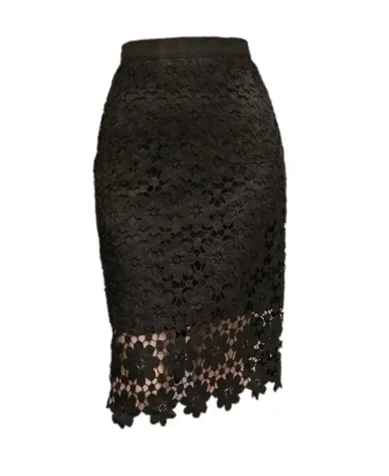 Lace Midi Skirt | Cotton Blend with Empire Waistline
