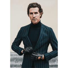Leonardo (black) - Italian driving gloves made of American deerskin leather