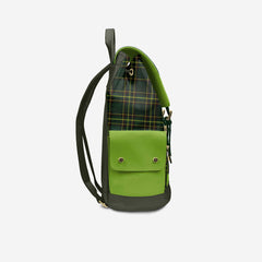 Luxury Vegan Backpack TARTAN GREEN EDGE – BYMANYC ® New York