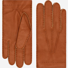 Matteo (brown) - Italian gloves made of American deerskin leather with cashmere lining