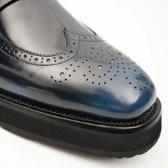 Men's Blue Leather Loafers