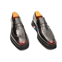Men's Burgundy Leather Loafers