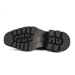 Men's Leather Derby Shoes with Snake-Print Platform