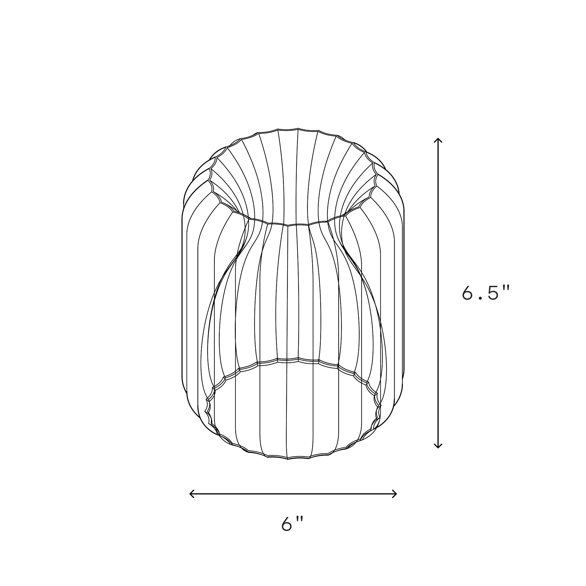 Technical drawing of a cylindrical object with dimensions labeled