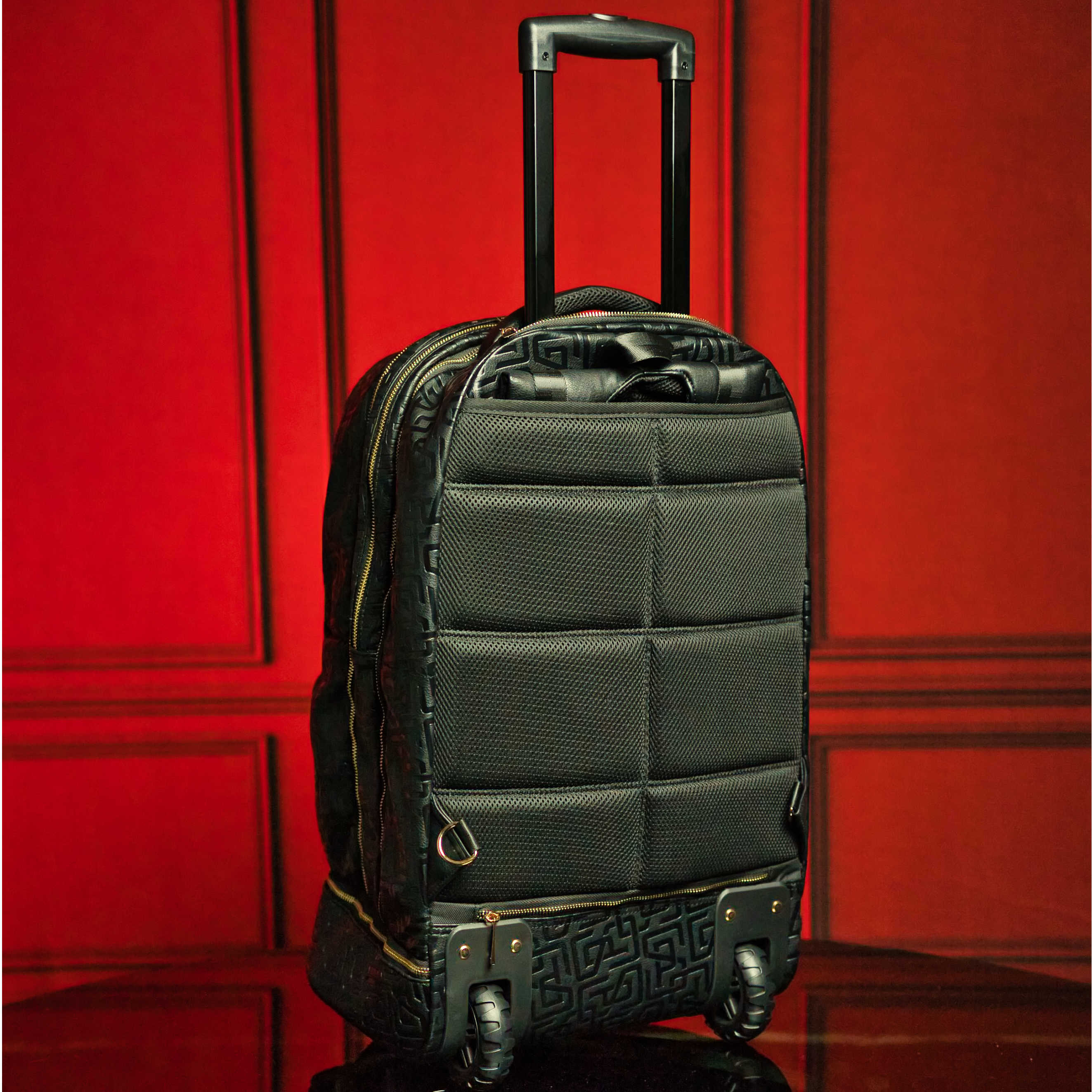 Black Monogram Leather Carry-On Roller Bag Sole Premise