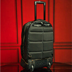 Black Monogram Leather Carry-On Roller Bag Sole Premise