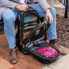 Black Monogram Leather Patented Carry-On Backpack Sole Premise