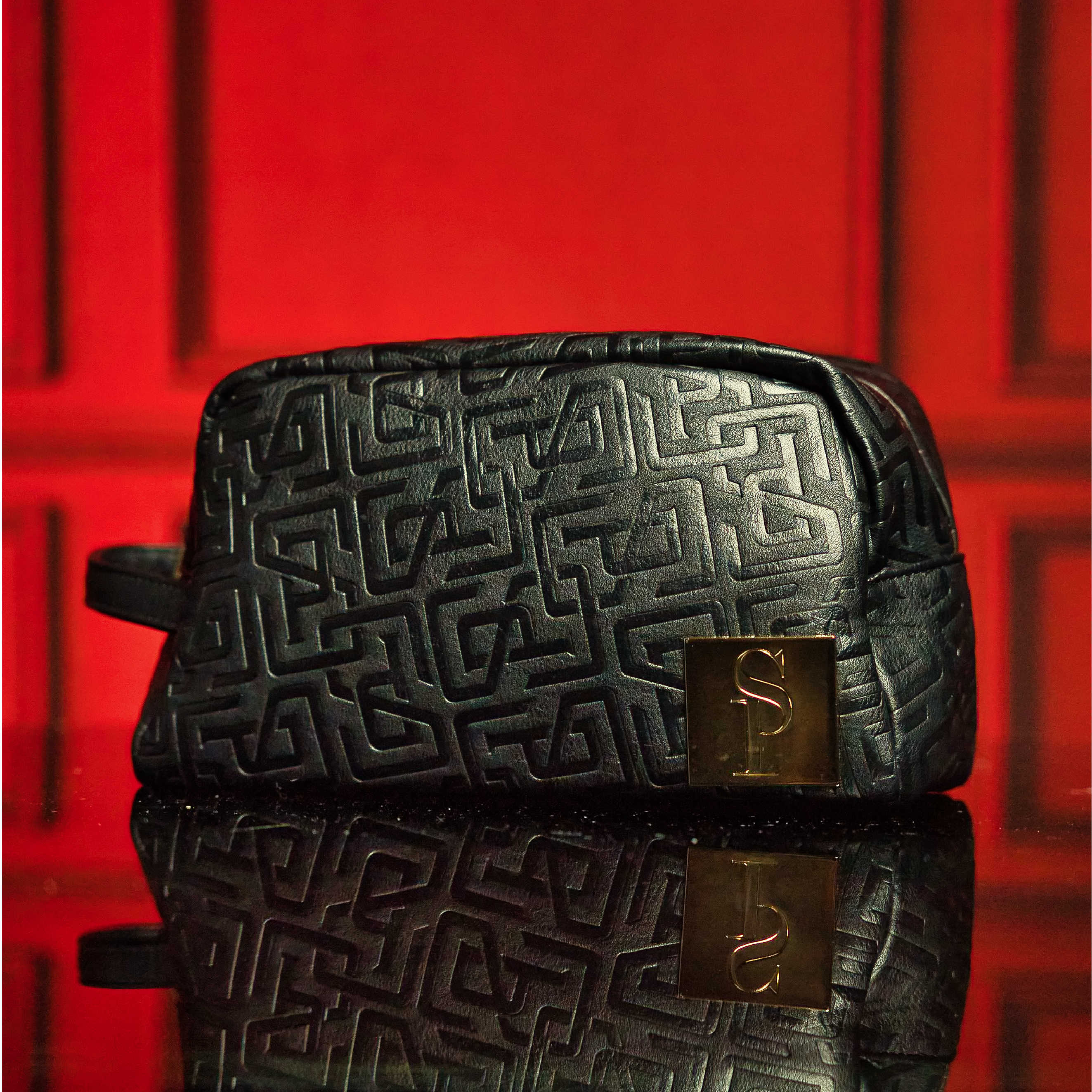 Black Monogram Leather Toiletry Bag Sole Premise
