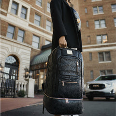 Black Monogram Leather Patented Carry-On Backpack Sole Premise