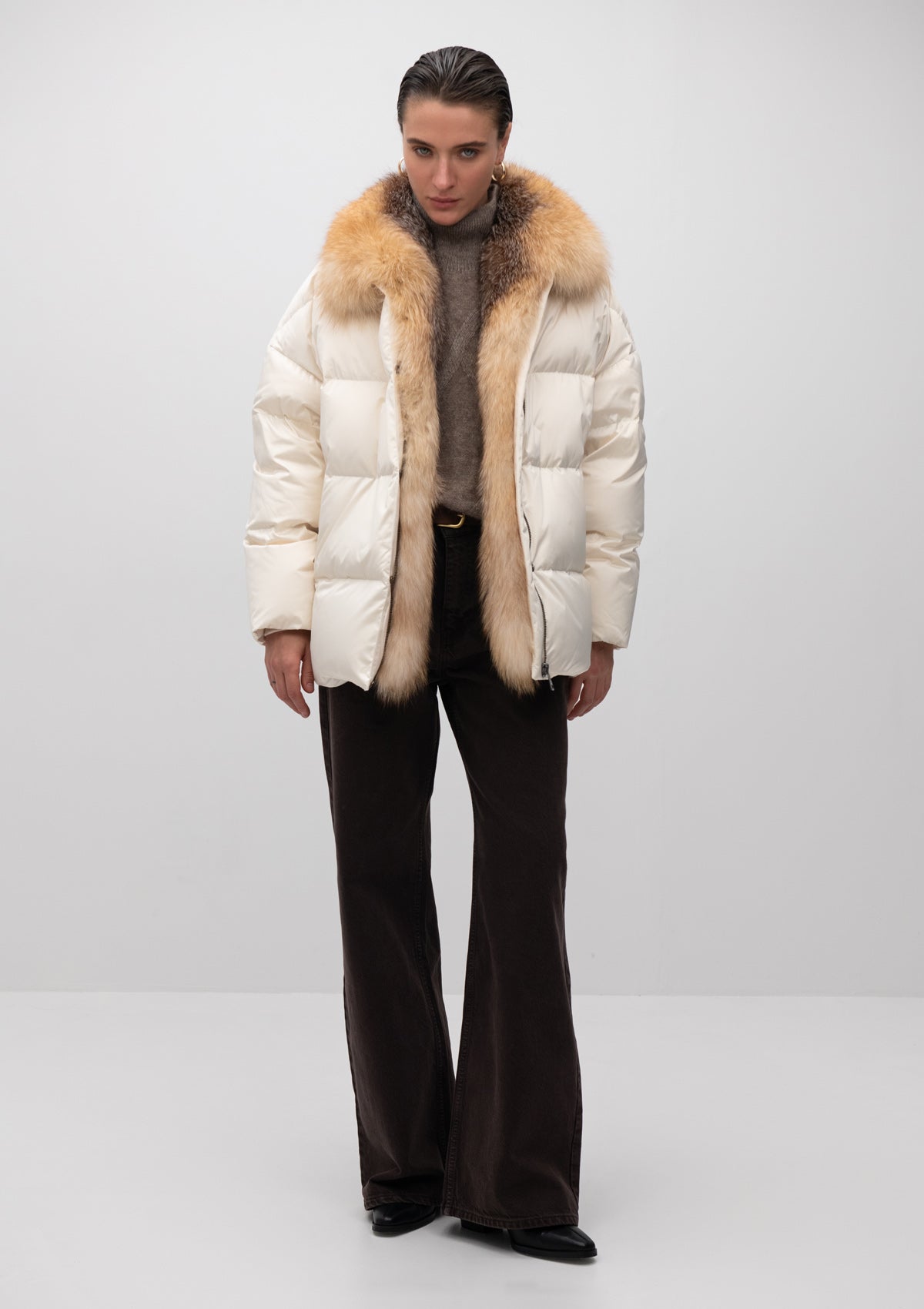 Macaire Genuine Silver Fox Fur Down Fill Coat Alaska® Outerwear Company