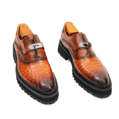 Nile Crocodile Leather Loafers Shoes