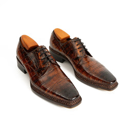 Norwegian-Stitched Nile Crocodile Derby Shoes