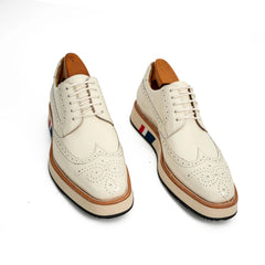 Off-White Brogues with Striped Sole
