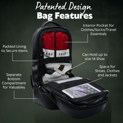 Black Leather Patented Carry-on Bag (XL Design) Sole Premise