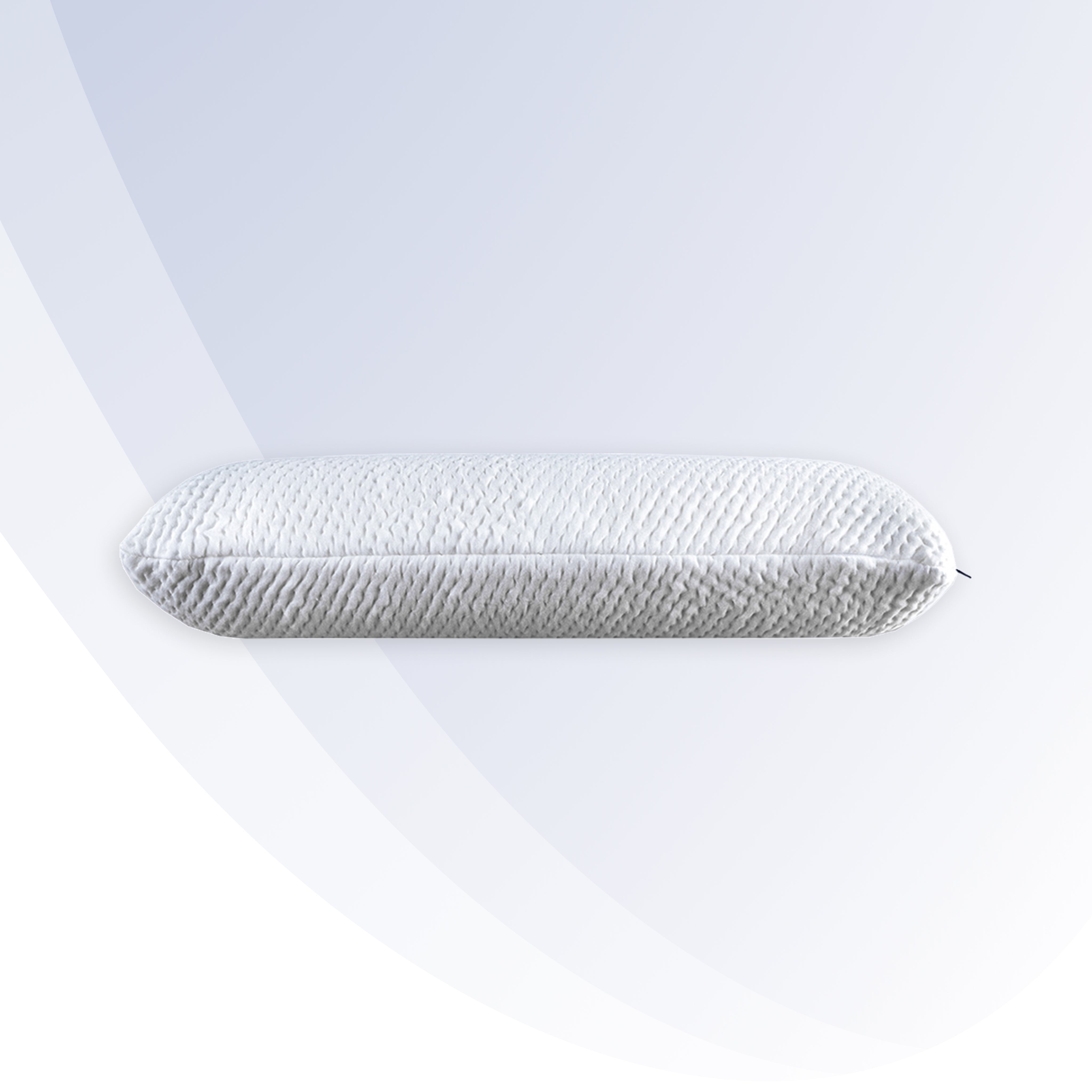Textured gray pillow on a white background