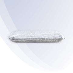 Textured gray pillow on a white background