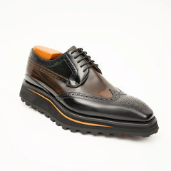 Patent leather shoes Platform brogues Black
