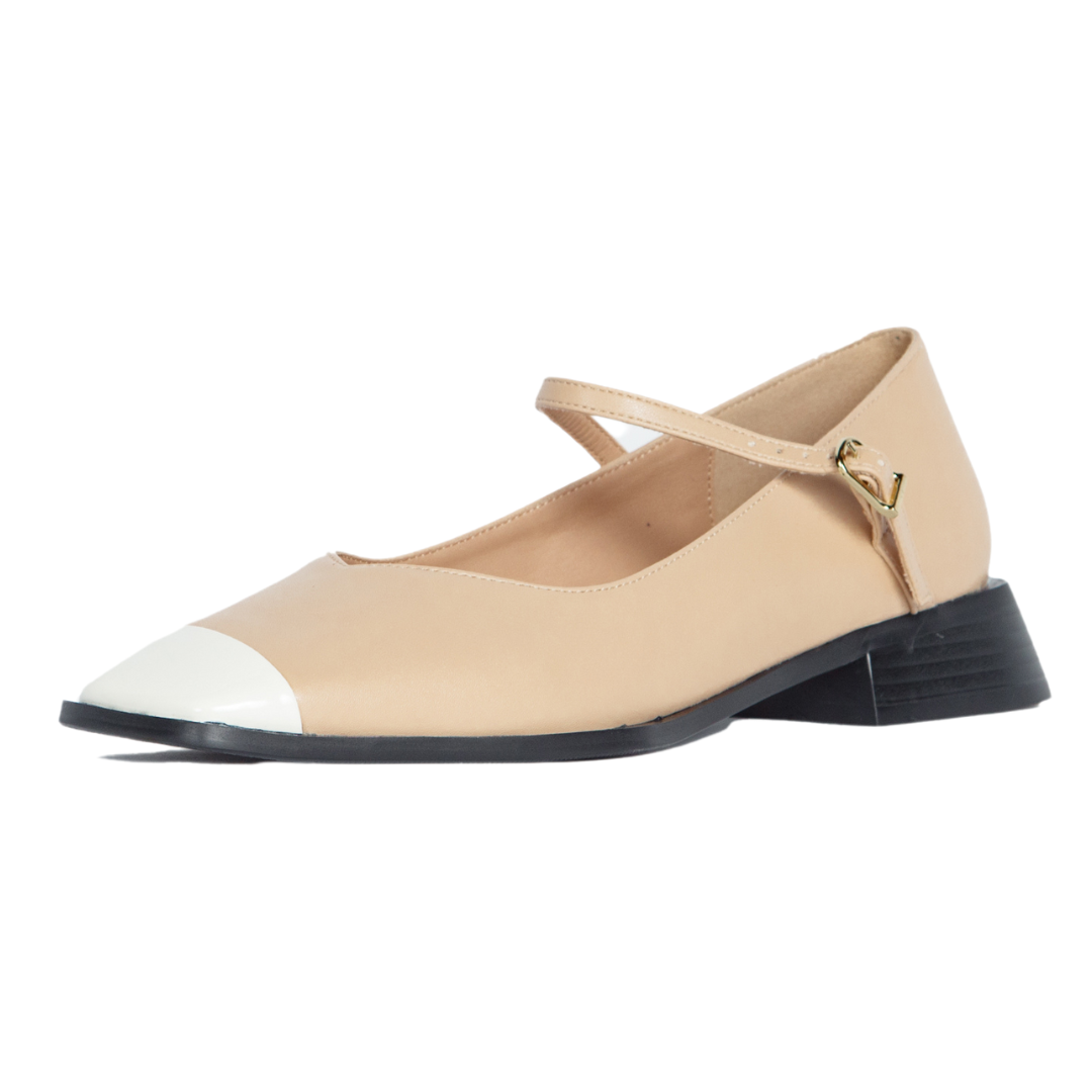 Penelope Mary Jane Flats Nude Vaila Shoes