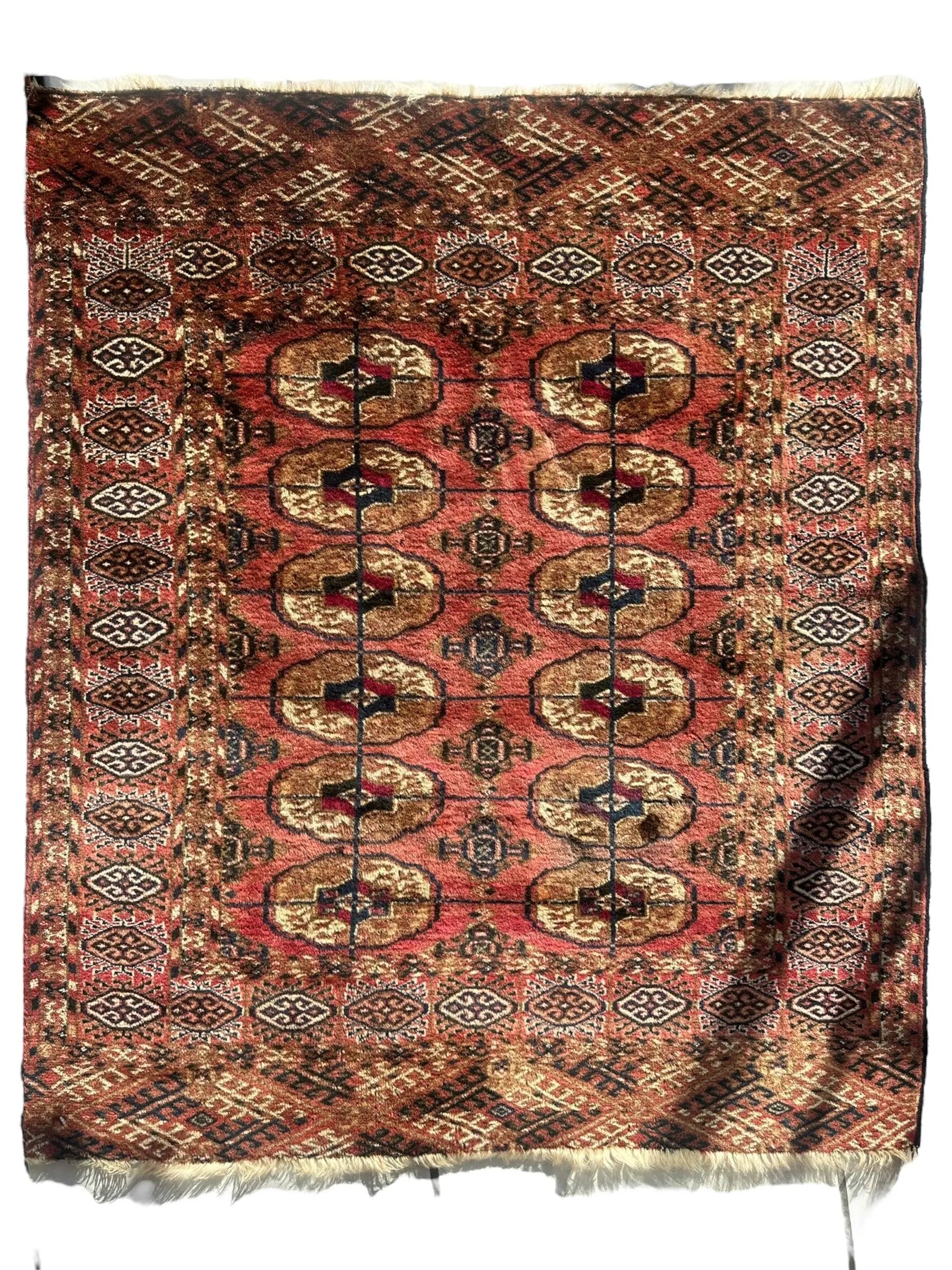 Vintage Tribal Turkoman Tekke Rug 3’4” x 4’ Rugistan