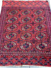 Antique 1920’s Tribal Turkoman Tekke Wedding Rug 3’4” x 4’1” Rugistan