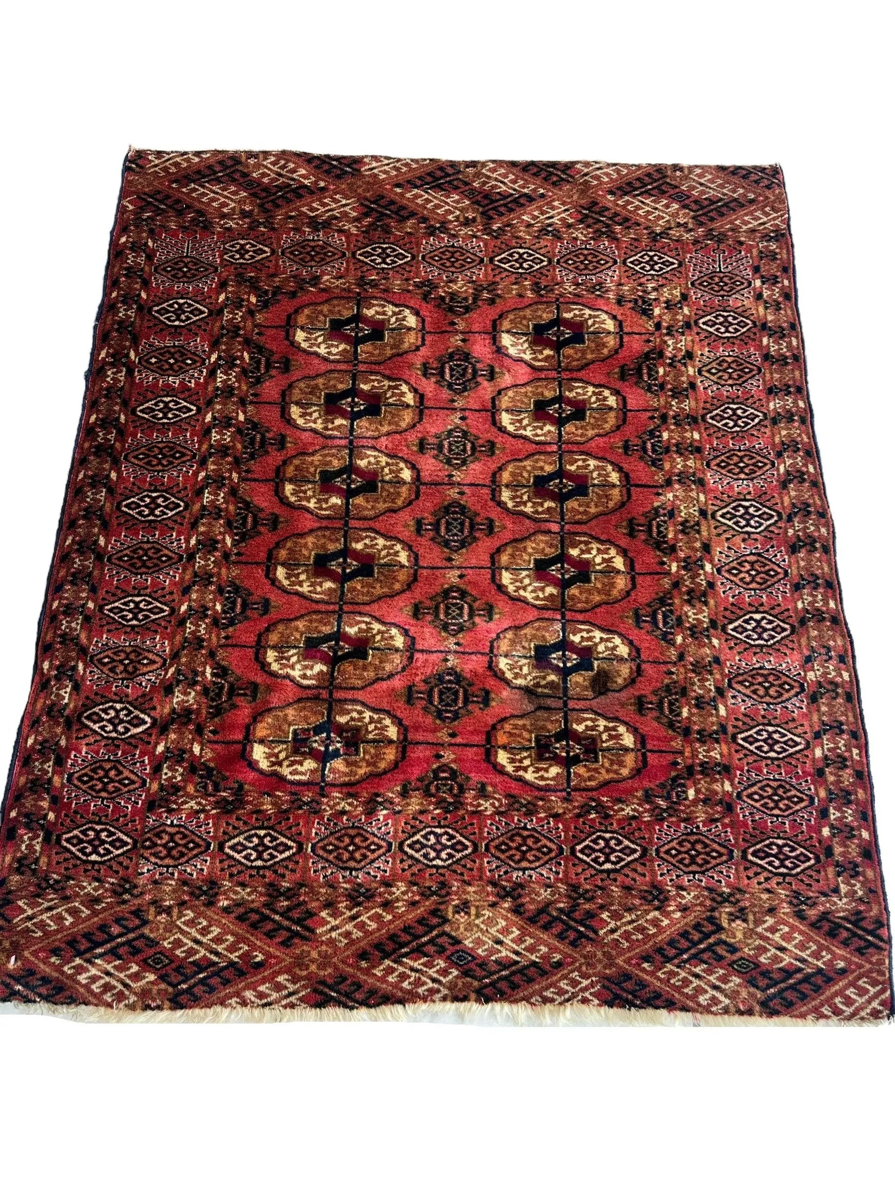 Vintage Tribal Turkoman Tekke Rug 3’4” x 4’ Rugistan