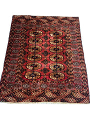 Vintage Tribal Turkoman Tekke Rug 3’4” x 4’ Rugistan