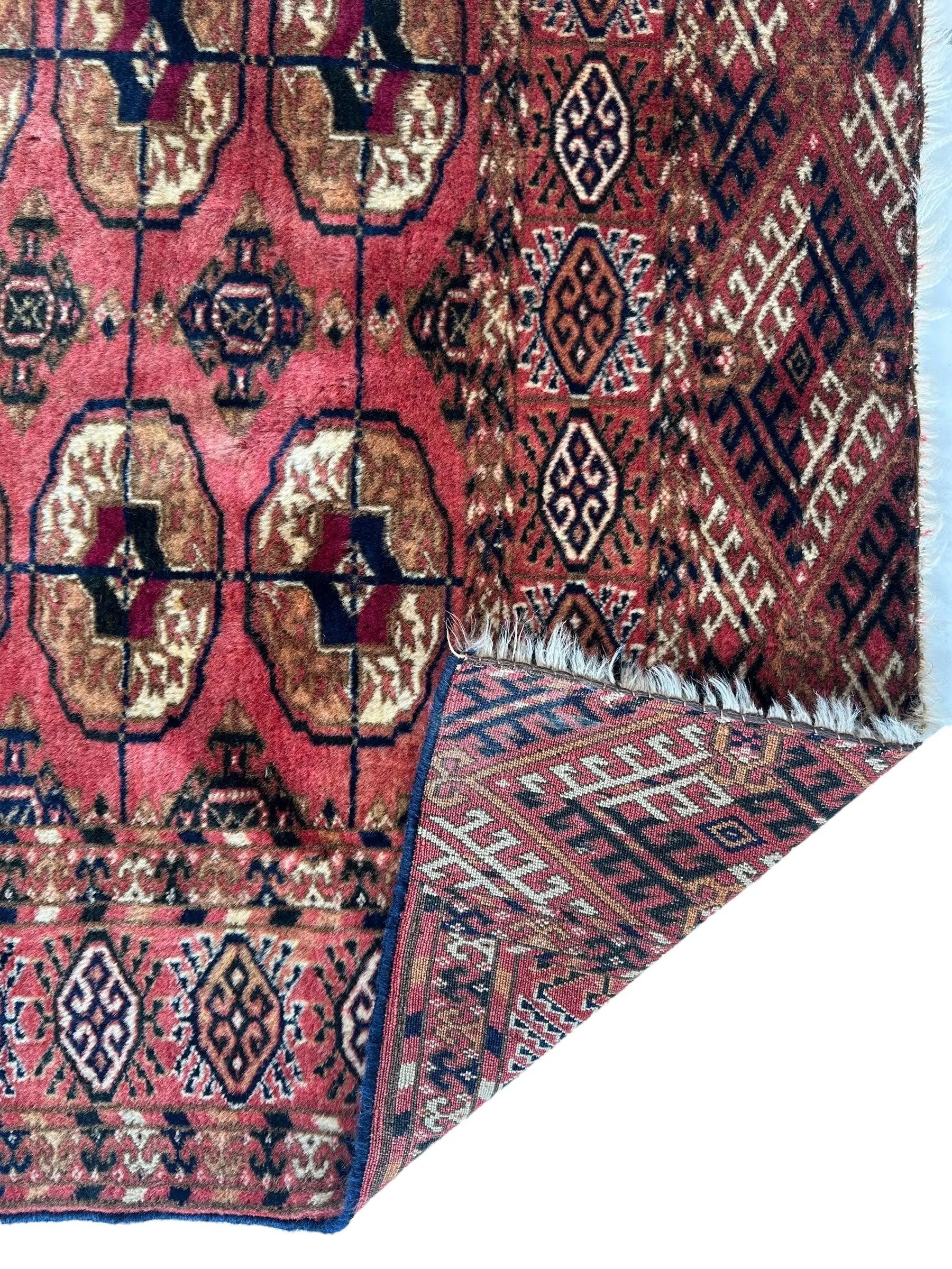 Vintage Tribal Turkoman Tekke Rug 3’4” x 4’ Rugistan