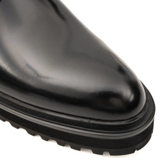 Platform Patent Combat Boots