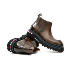 Premium Handcrafted Calfskin Chelsea Boots Brown