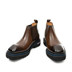 Premium Handcrafted Calfskin Chelsea Boots Brown