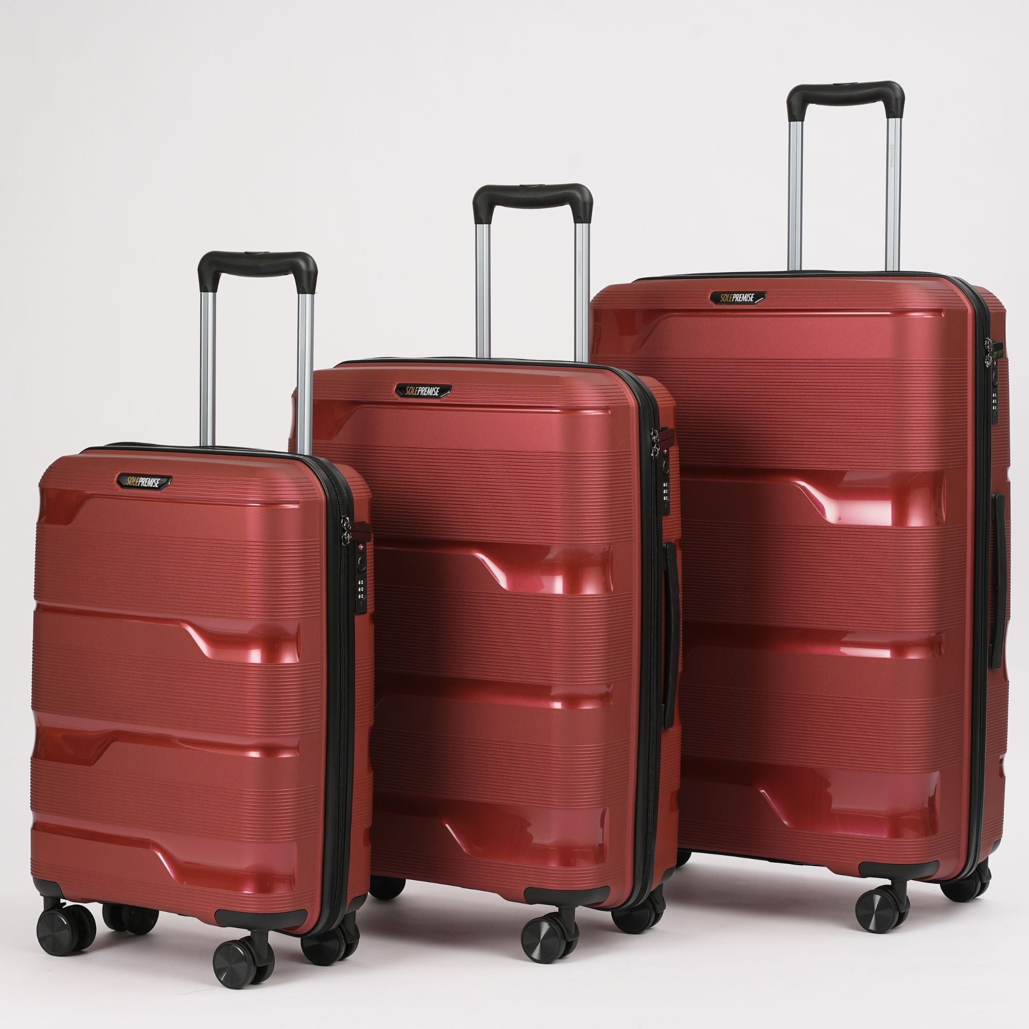 24-inch Red Hardcase Roller Luggage with 360° Wheels & TSA Lock Sole Premise