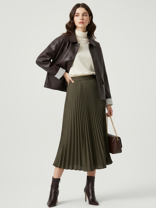 Retro PU Leather Jacket For Women, Brooklyn Heights, BYMANYC New York.