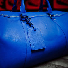 Royal Blue Leather Duffle Bag