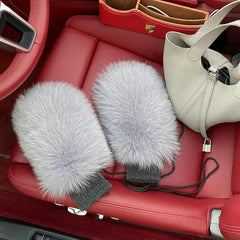 Mittens made of natural fox fur Family Shopolf