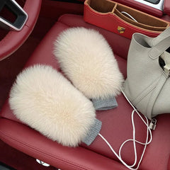 Mittens made of natural fox fur Family Shopolf