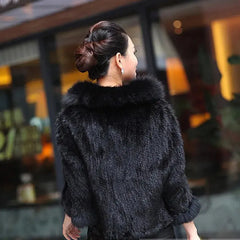 Knitted Mink Fur Shawls Fox Fur Collar Family Shopolf