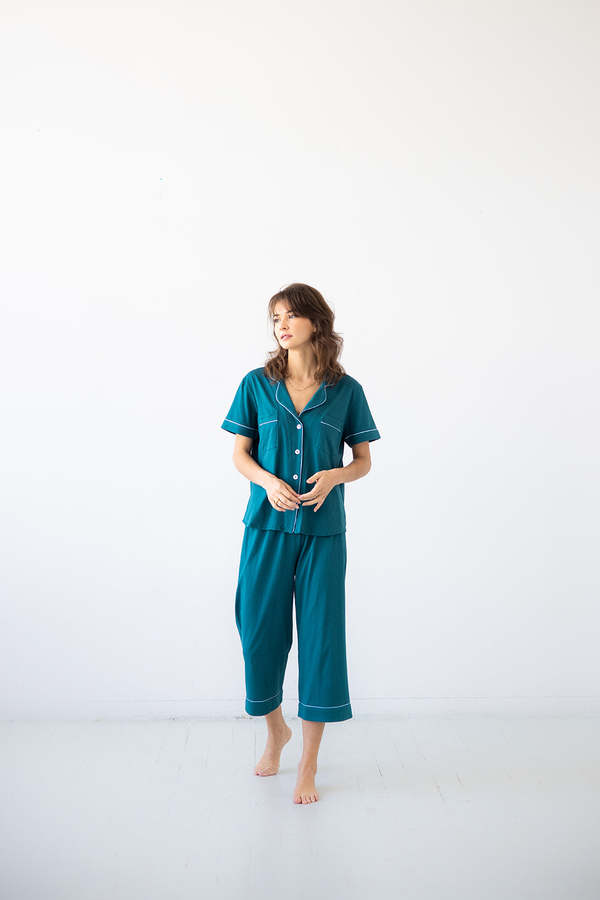 SALUA Classic Capri Pajamas in Pima Cotton Salua Lingerie