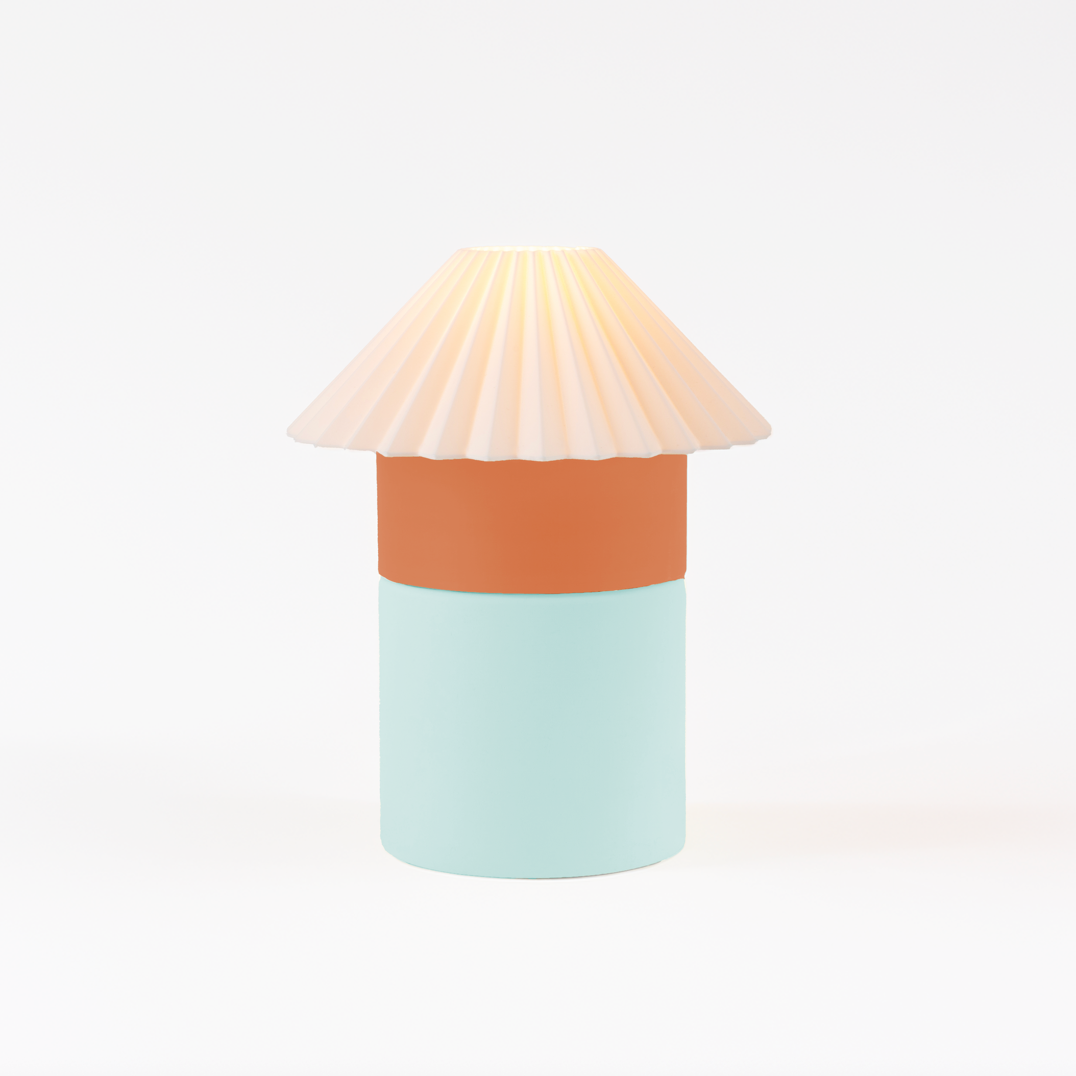 Decorative lamp with a colorful design on a white background