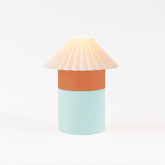 Decorative lamp with a colorful design on a white background