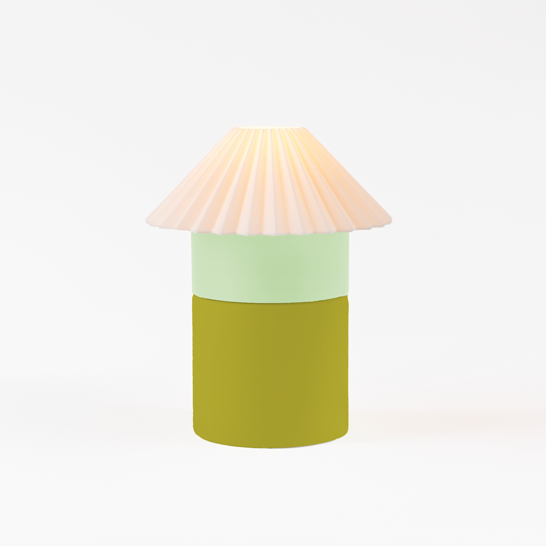 Table lamp with a cone-shaped shade on a white background