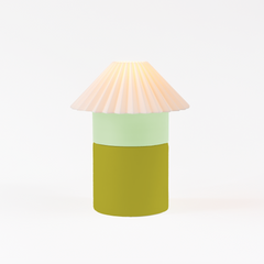 Table lamp with a cone-shaped shade on a white background