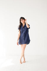 Shawl Collar Boyfriend Shirt Salua Lingerie