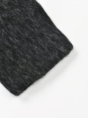 Dark gray knitted fabric on a white background