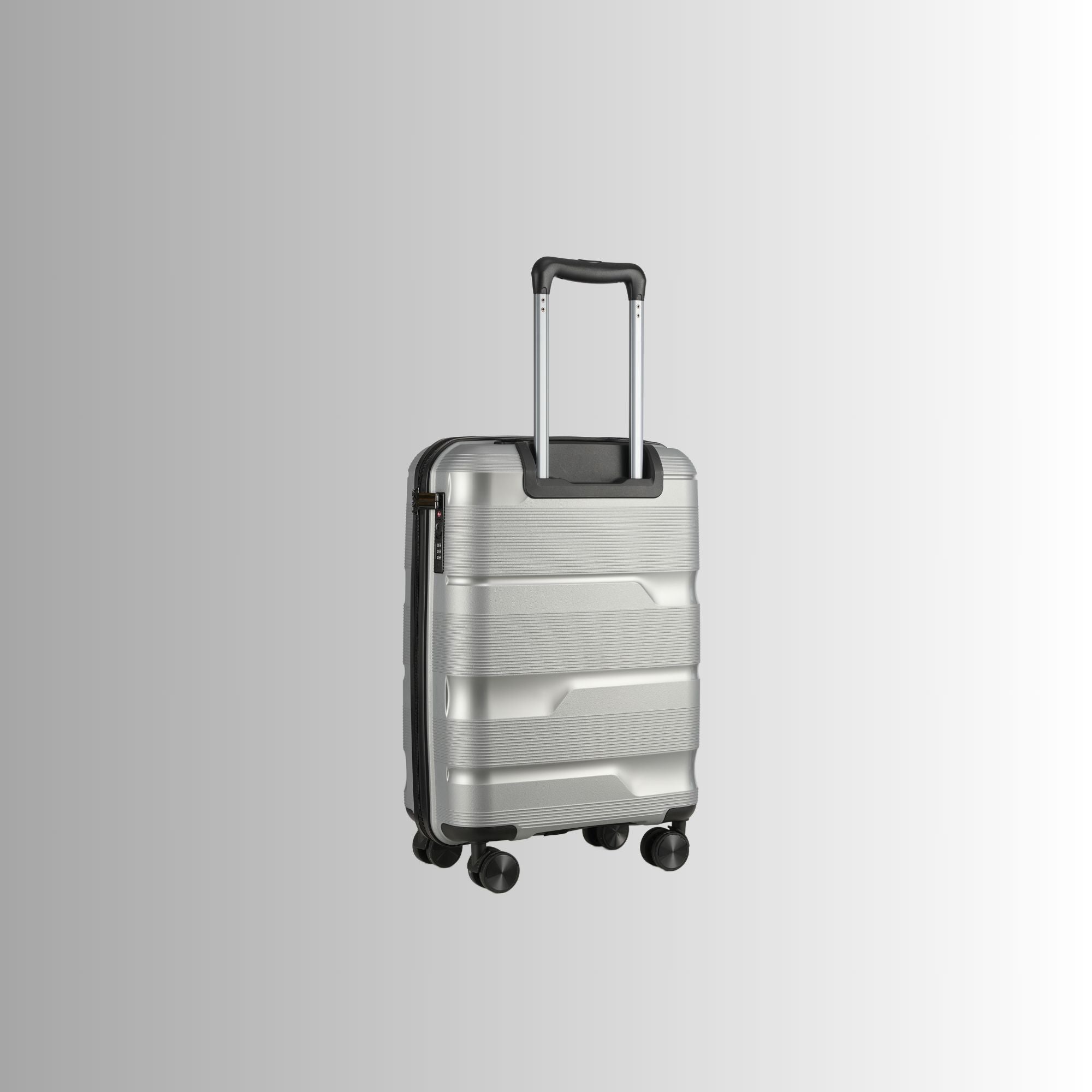 20-inch Silver Carry-On Hardcase Roller Luggage with 360° Wheels Sole Premise