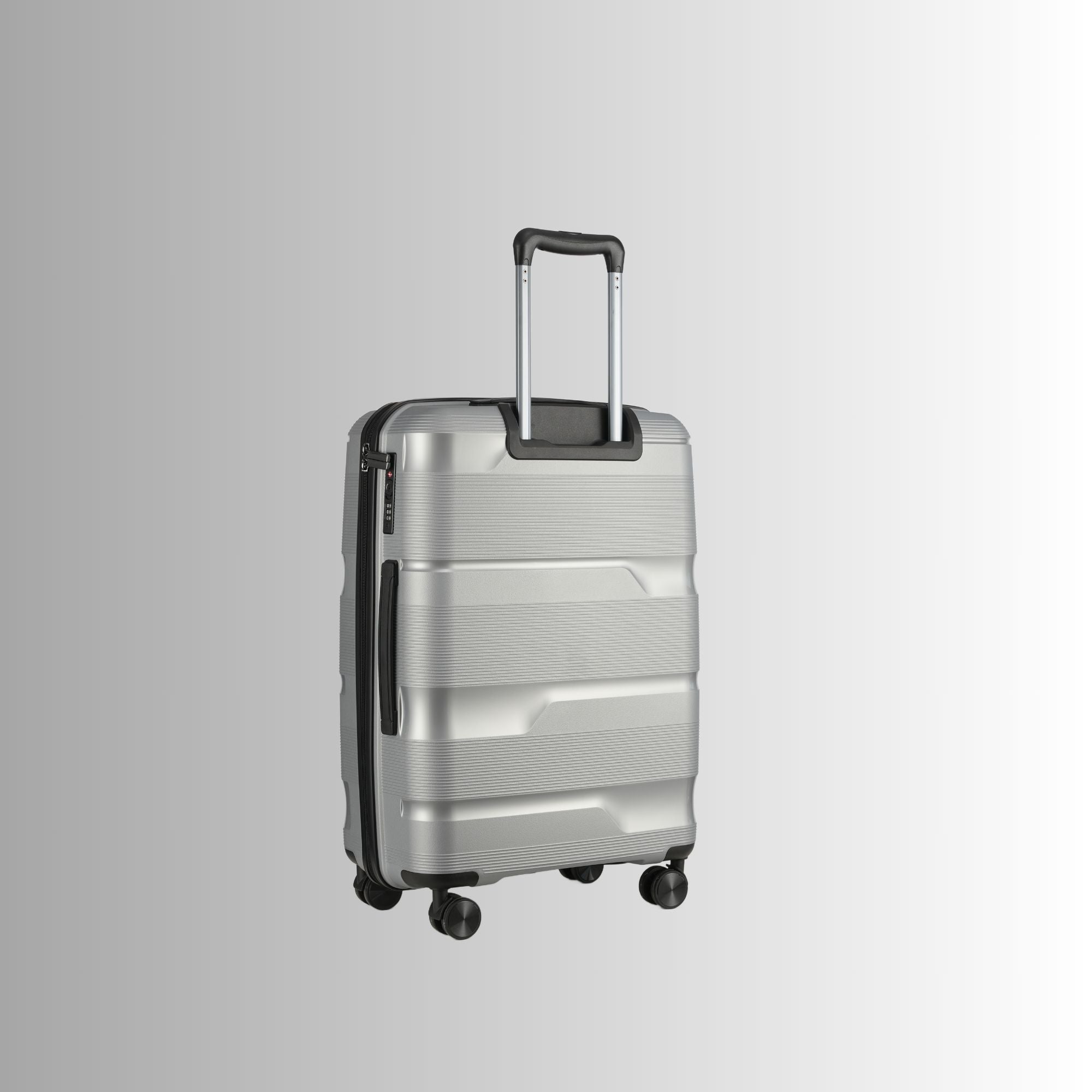 24-inch Silver Hardcase Roller Luggage with 360° Wheels & TSA Lock Sole Premise